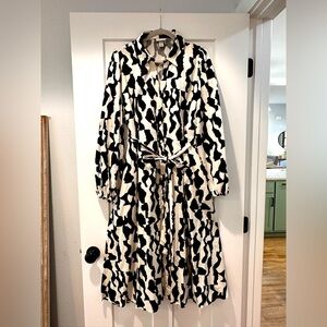 Ava & Viv (Target) 2X Black & Cream Spring/Summer dress.